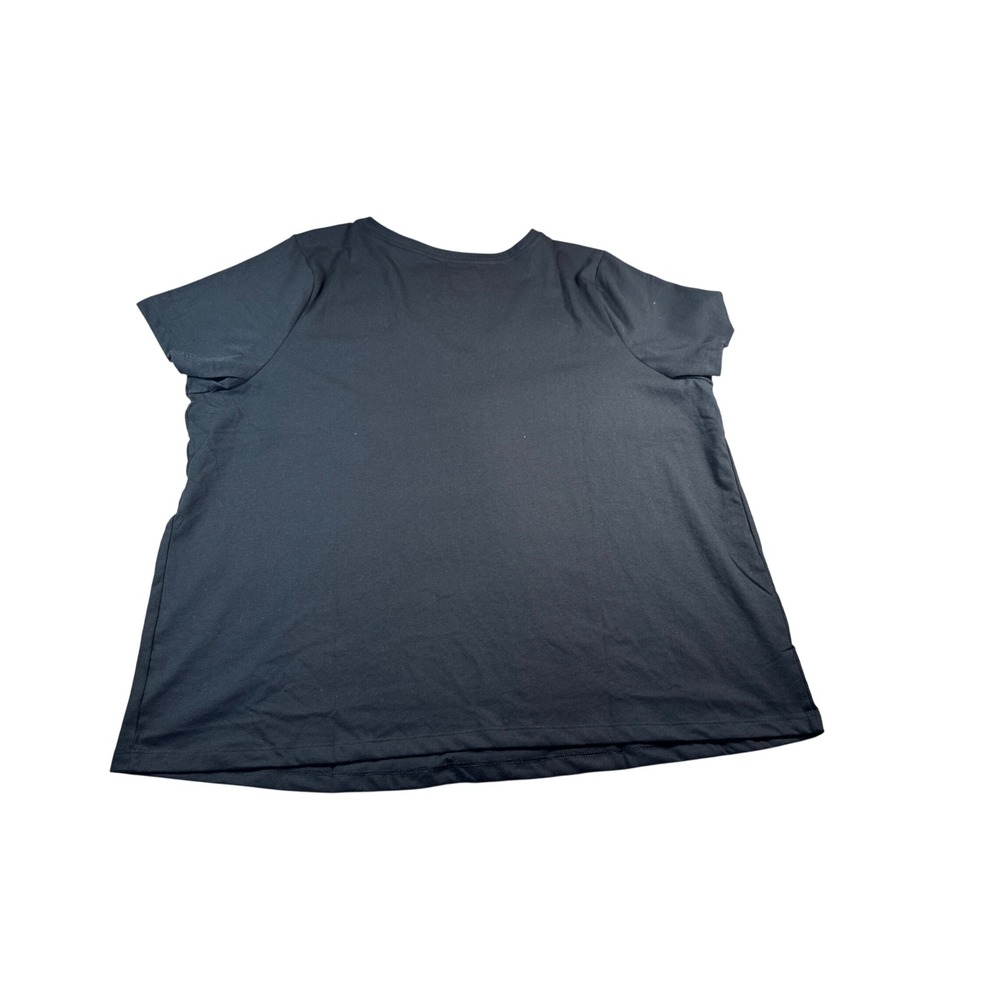 Ava & Viv Womens V-Neck Short Sleeve T-Shirt Black Plus Size 1X 18 New NWT - Picture 3 of 6
